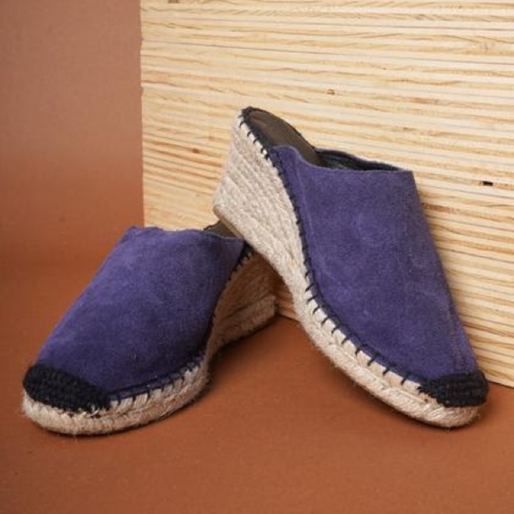 Charlotte Stone Lanna blue suede espadrilles